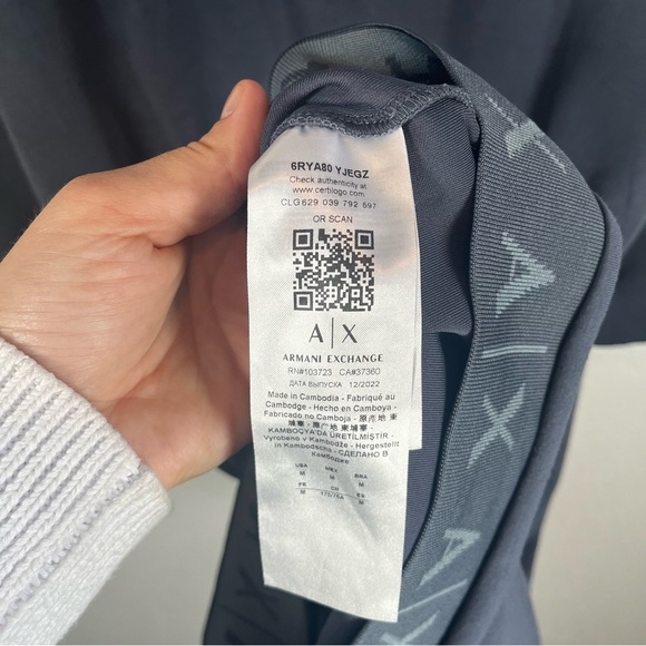 Armani Exchange Logi Sweatshirt Midi Dress Slate Blue Md - Picture 7 of 9